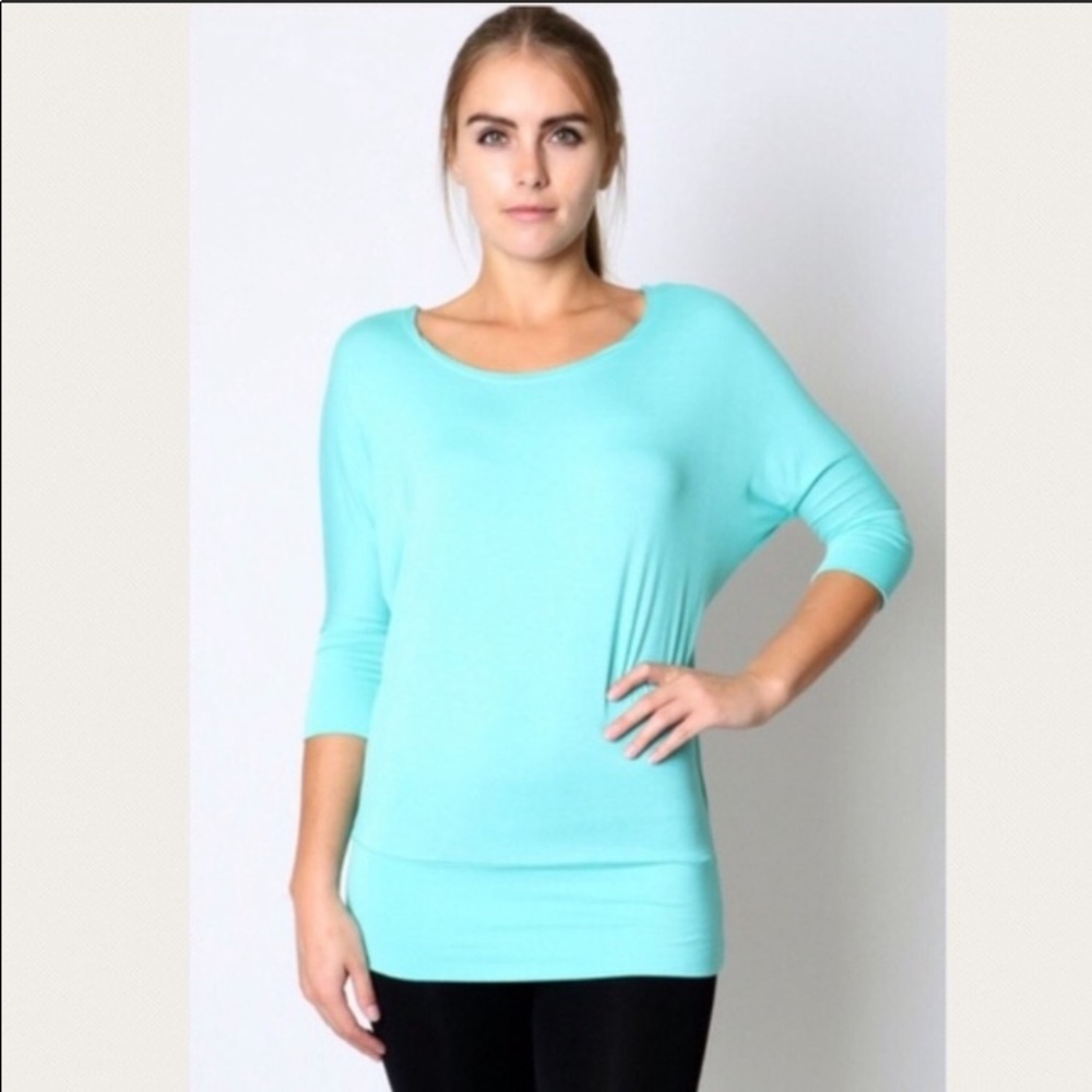 Wide scoop neck top